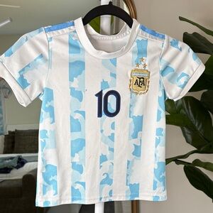 Kids Blue and White Soccer Jersey